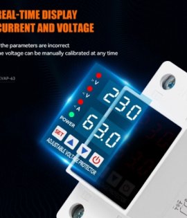 Releu protectie supratensiune digital monofazic 230 Volti AC 63Amperi